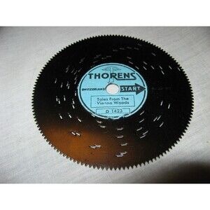 Thorens Switzerland Music Box 4.5" Metal Disc Tales From The Vienna Woods D1423